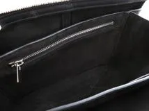 CELINE セリーヌ 2WAY トリフォルド トライフォールド クラッチバッグ ブラック レザー【473】