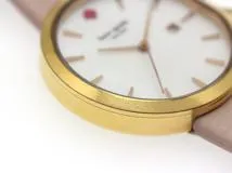 KATE SPADE ケイト・スペード 腕時計 PARK ROW パークロウ ゴールドメッキ/革 ピンクシェル文字盤 クォーツ【472】YK