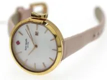 KATE SPADE ケイト・スペード 腕時計 PARK ROW パークロウ ゴールドメッキ/革 ピンクシェル文字盤 クォーツ【472】YK
