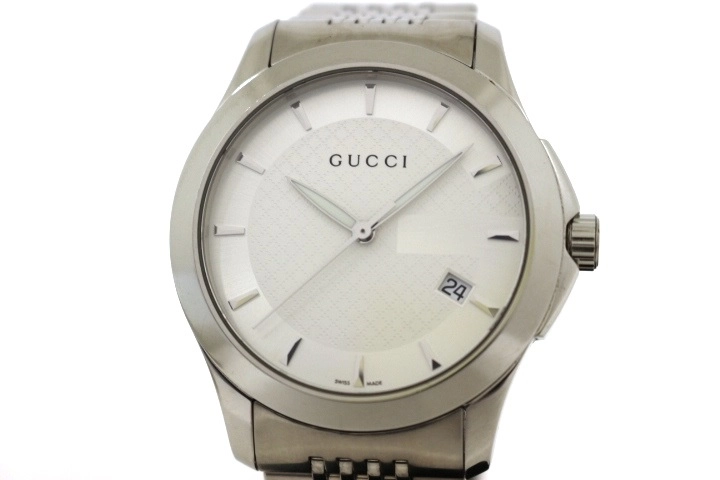 GUCCI グッチ 腕時計 Gタイムレス 126.4 ホワイト/シルバー文字盤 