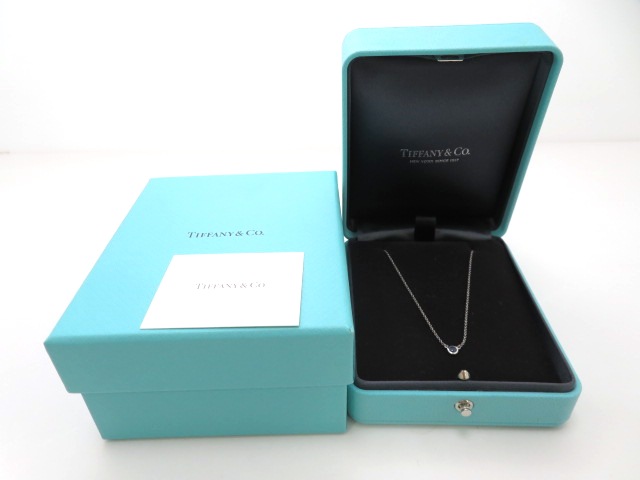 美品レア 付属品付 ティファニー バイザヤード サファイア 0.1ct プラチナ TIFFANY&Co. ティファニー バイザヤード ピンクサファイア ネックレス