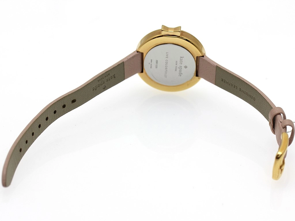 KATE SPADE ケイト・スペード 腕時計 PARK ROW パークロウ ゴールドメッキ/革 ピンクシェル文字盤 クォーツ【472】YK