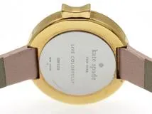 KATE SPADE ケイト・スペード 腕時計 PARK ROW パークロウ ゴールドメッキ/革 ピンクシェル文字盤 クォーツ【472】YK