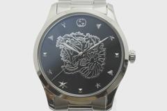 GUCCI グッチ 腕時計 Gタイムレス Y1264125/126.4 SS/SS ブラック文字盤 クォーツ【472】TS