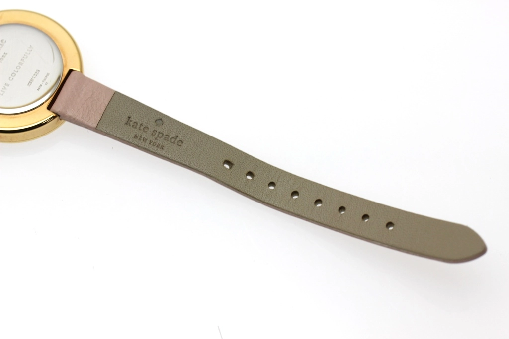 KATE SPADE ケイト・スペード 腕時計 PARK ROW パークロウ ゴールドメッキ/革 ピンクシェル文字盤 クォーツ【472】YK