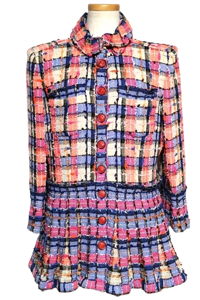 20SS CHANEL シャネル 衣類 ジャケット レディース38 マルチ ツイード シルク P64018V49113 参考定価：￥673,860- （2120000286414）【200】