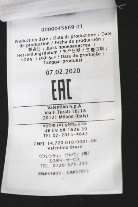 VALENTINO ヴァレンティノ 衣類 パーカー メンズXL ブラック VALENTINO ヴァレンティノ 衣類 パーカー メンズXL ブラック