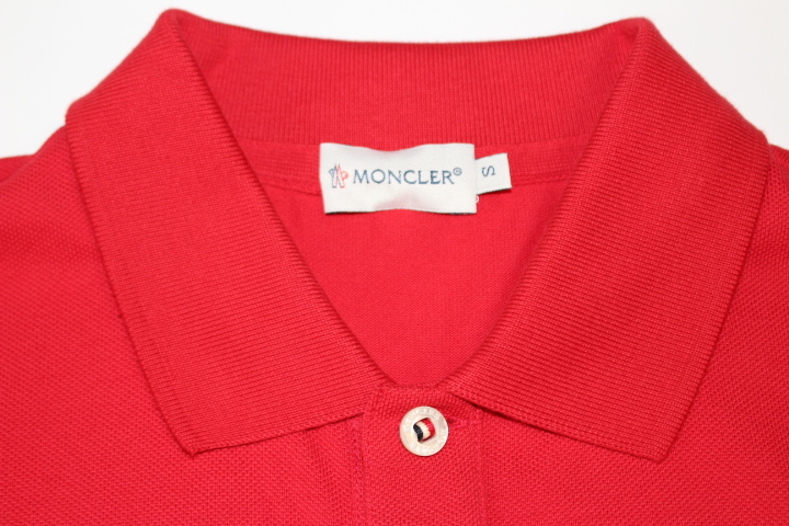 MONCLER モンクレール 半袖ポロシャツ メンズS レッド コットン