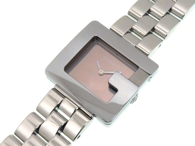 GUCCI グッチ 3600L SS ミラー文字盤 ブラウン クォーツ レディース腕時計【431】