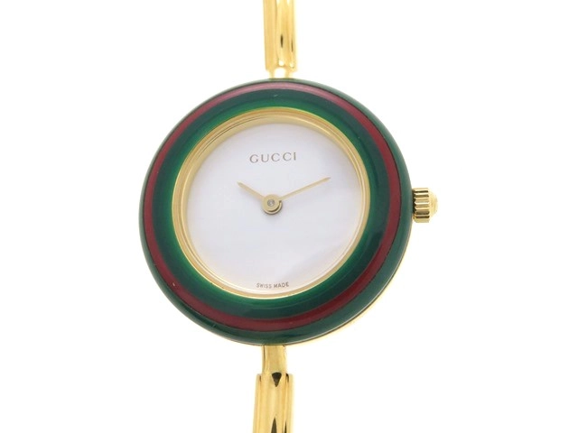 GUCCI グッチ チェンジベゼル 11/12.2 GP クオーツ レディース GP ホワイト【434】 の購入なら「質」の大黒屋（公式）