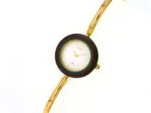 GUCCI  グッチ  時計  チェンジベゼル   11/12　クォーツ  レディース　GP　ホワイト　2148103614620【207】