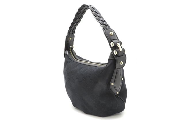 GUCCI グッチ ショルダーバッグ レザー GG キャンバス ブラック 黒 グッチ GUCCI GGキャンバス ショルダーバッグ 斜めがけバッグ 黒