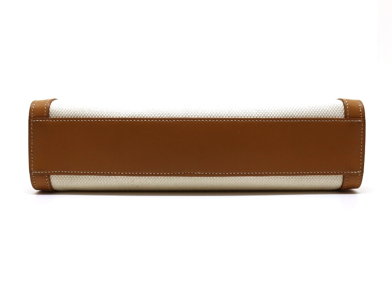 CELINE　セリーヌ　ハンドバッグ　バーティカル　カバ　スモール　ホワイト　キャンバス／レザー　192082　2120000334382　【200】【中古】【大黒屋】