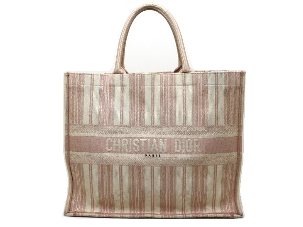 Dior ディオール バッグ ブックトート ラージ ピンク アイボリー