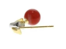 JEWELRY ノンブランド ジュエリー ピアス K18イエローゴールド PT900 サンゴ 1.0g【473】