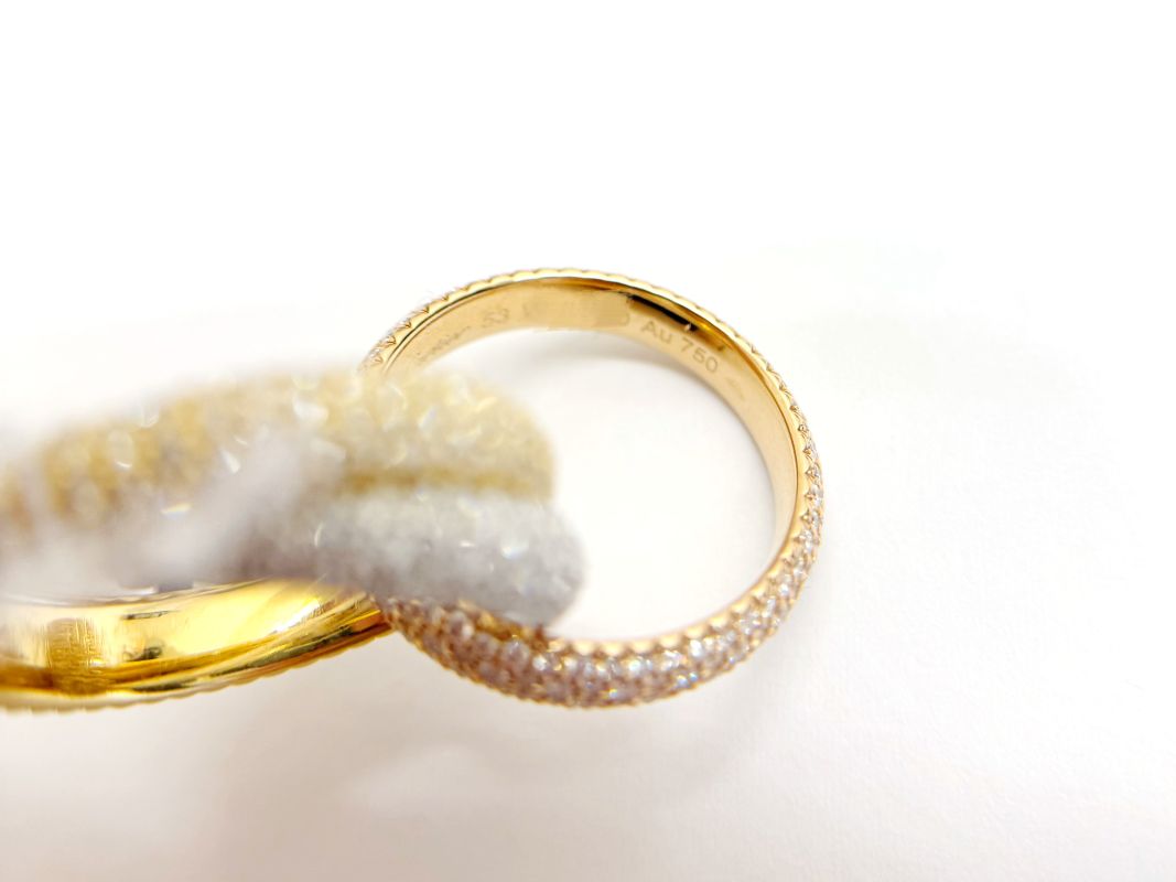 Cartier カルティエ トリニティリング 3カラー パヴェ