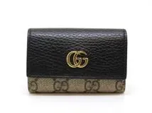 GUCCI グッチ GGマーモント 6連キーケース GGスプリーム ブラック 
