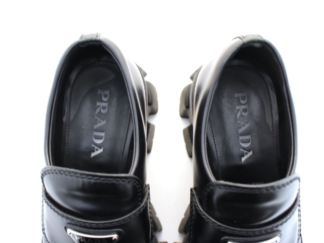 PRADA プラダ 靴 モノリス ローファー メンズ5 ブラック レザー PRADA プラダ 靴 モノリス ローファー メンズ5 ブラック レザー