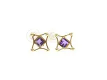 JEWELRY ノンブランド ジュエリー ピアス K18 イエローゴールド アメシスト 0.5g【473】