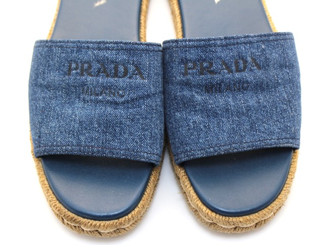 PRADA プラダ 靴 ジュート サンダル レディース37ハーフ(約24.0