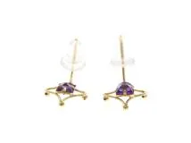 JEWELRY ノンブランド ジュエリー ピアス K18 イエローゴールド アメシスト 0.5g【473】