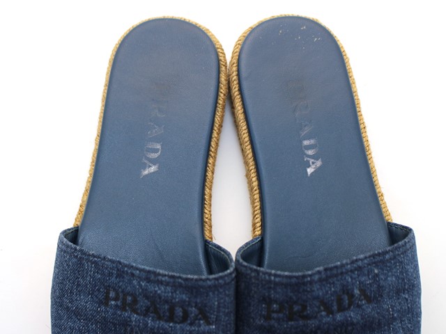 PRADA プラダ 靴 ジュート サンダル レディース37ハーフ(約24.0