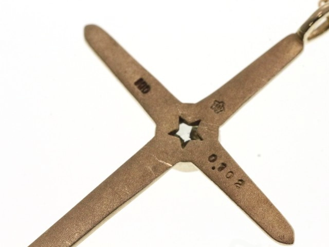 JEWELRY ノンブランド ジュエリー ネックレス クロス ペンダント K10 イエローゴールド ダイヤモンド 2.4g【473】