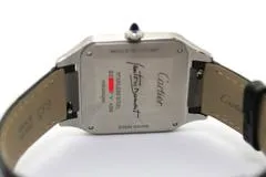 2025年 Cartier カルティエ サントスデュモンLM ブラック ステンレススチール×レザーストラップ メンズ 手巻き