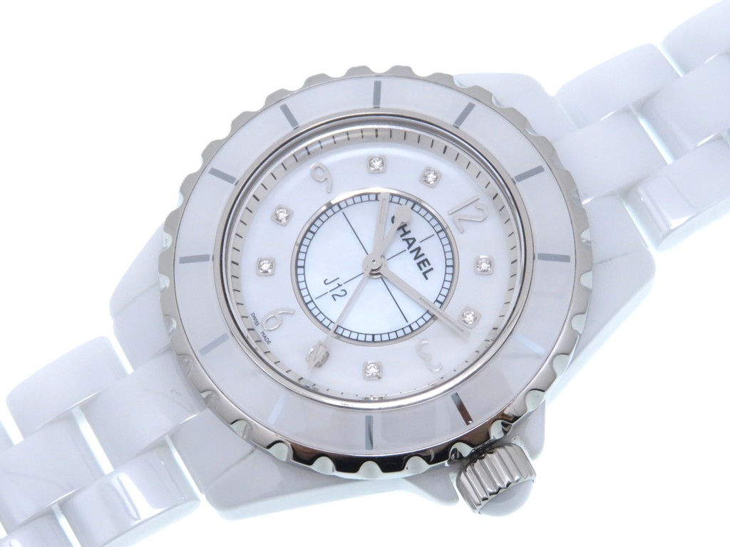 CHANEL シャネル J12 クォーツ レディース H2422 シェル8PD文字