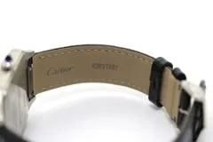 2025年 Cartier カルティエ サントスデュモンLM ブラック ステンレススチール×レザーストラップ メンズ 手巻き