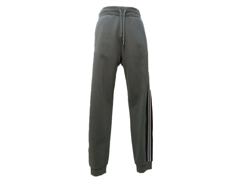 HERMES　エルメス　ランHスウェットパンツ　メンズS　カーキ　コットン　2148103598609　【432】