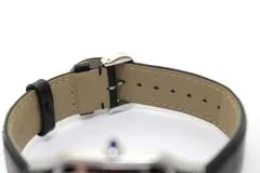 2025年 Cartier カルティエ サントスデュモンLM ブラック ステンレススチール×レザーストラップ メンズ 手巻き