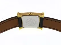 HERMES　エルメス　Hウォッチ　HH1.201　GP/革　ホワイト文字盤　クオーツ　レディース時計【430】2147200478203