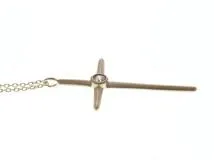 JEWELRY ノンブランド ジュエリー ネックレス クロス ペンダント K10 イエローゴールド ダイヤモンド 2.4g【473】