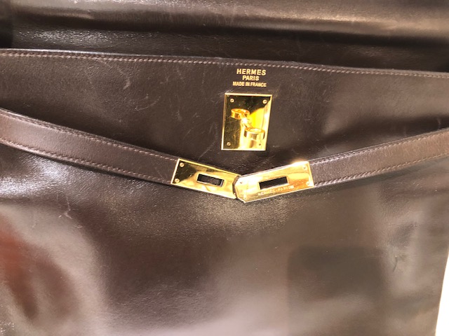 HERMES エルメス ケリー35 ブラウン ゴールド色金具 ○V刻印 1992年頃 