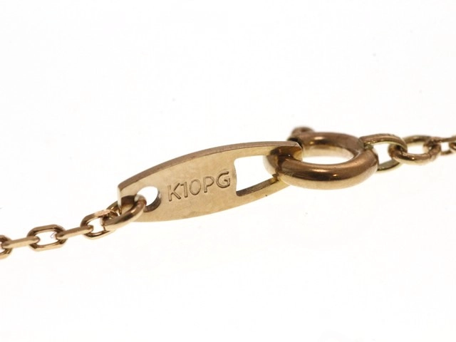 SJX エスジェイエックス ジュエリー ネックレス クロス ペンダント K10 ピンクゴールド ダイヤモンド 2.3g【473】