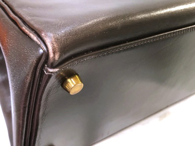 HERMES エルメス ケリー35 ブラウン ゴールド色金具 ○V刻印 1992年頃 