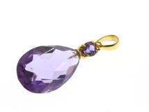 JEWELRY ノンブランド ペンダントトップ K18 イエローゴールド アメシスト 1.6g【473】