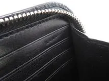 SAINT LAURENT PARIS サン ローラン パリ ラウンドファスナー 長財布 エンボスクロコレザー ブラック【473】