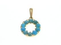 JEWELRY ノンブランド ペンダントトップ K18 イエローゴールド ターコイズ 0.7g【473】