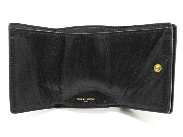 BALENCIAGA クラシックミニコンパクトウォレット ブラック レザー【432