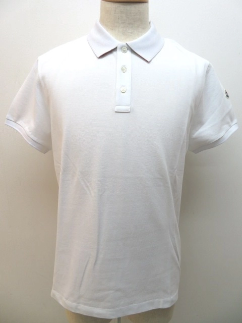 MONCLER モンクレール ポロシャツ メンズ XL ホワイト コットン ...