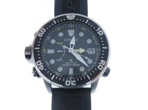CITIZEN シチズン 腕時計　プロマスター　アクアランド／ソーラークォーツ　SS/ﾗﾊﾞｰ　黒文字盤　J250-S115477【431】2143700198498