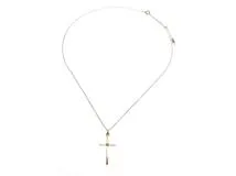 SJX エスジェイエックス ジュエリー ネックレス クロス ペンダント K10 ピンクゴールド ダイヤモンド 2.3g【473】