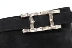 HERMES　エルメス　靴　ショートブーツ　レディース37　ブラック　スウェード　2148103499432　【200】