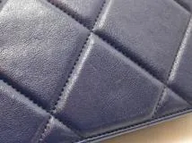 CHANEL シャネル CHANEL19 マキシ マトラッセ チェーンウォレット ヴィンテージ加工 ネイビー ゴールドxシルバー金具 2148103564369【200】