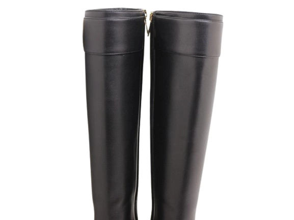 Salvatore Ferragamo サルヴァトーレ・フェラガモ ガンチーニロングブーツ レディース5ハーフ ブラック カーフ 2143700184255 【432】