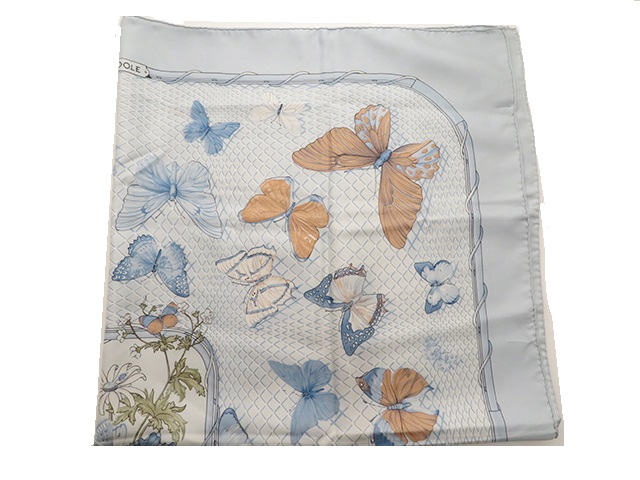 HERMES エルメス スカーフ カレ90 ブルー シルク FARANDOLE【430