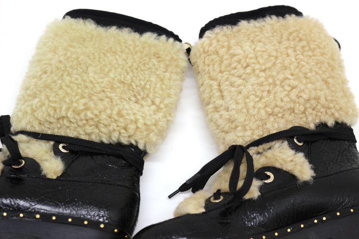 CHANEL シャネル ブーツ レディース39 ブラック ベージュ レザー 