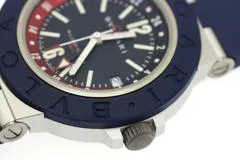 BVLGARI ブルガリ 腕時計 2024年正規品 アルミニウムGMT BB40ATGMT ブルー文字盤 アルミニウム/ラバー/チタニウム 自動巻き【472】SJ